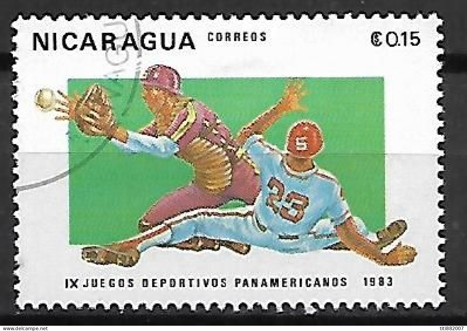 NICARAGUA       -     BASE - BALL      -      Oblitéré - Baseball