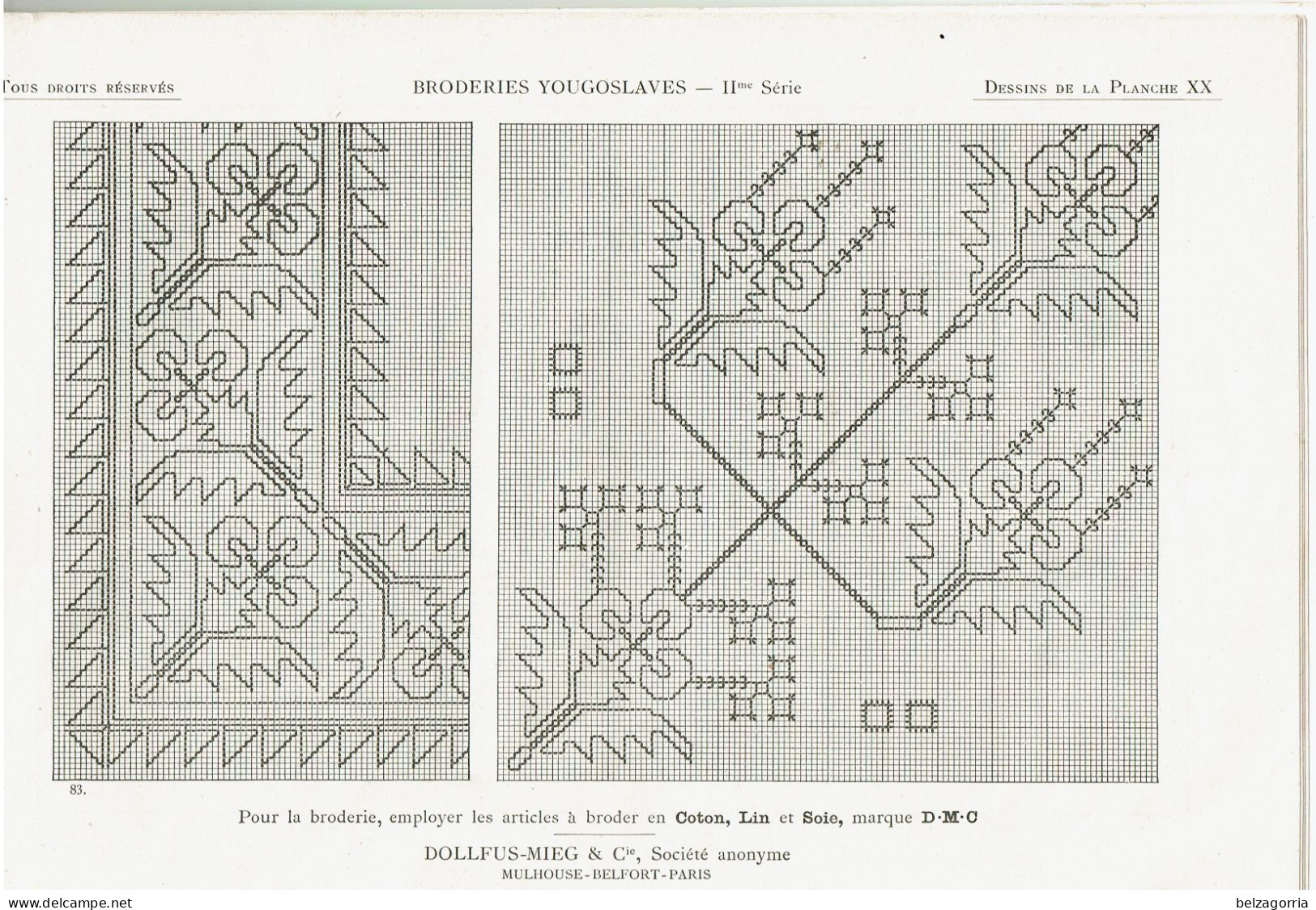 ALBUM BRODERIES  YOUGOSLAVES  2ème SERIE  - POINT DE CROIX - D.M.C. BIBLIOTHEQUE - VOIR SCANS