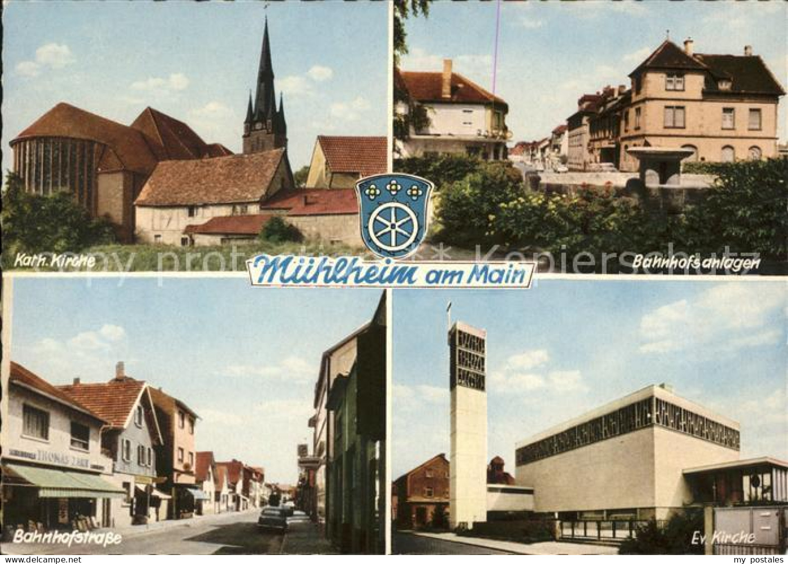 41582156 Muehlheim Main Kath Kirche Bahnhofsanlagen Bahnhofstr Ev Kirche Muehlhe - Mühlheim