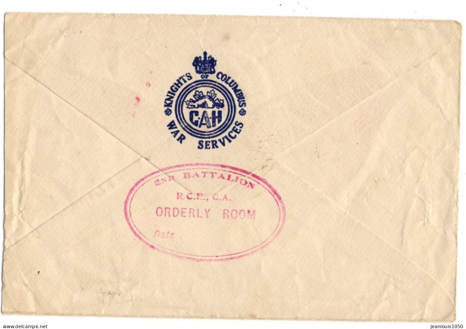 CANADA WWII LETTRE EN FRANCHISE MILITAIRE OBLITEREE FPO N°320 POUR LE CANADA GRIFFE CONTROLE POSTAL - Briefe U. Dokumente