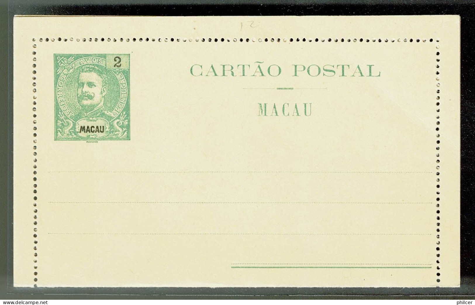 Macau, 1903/5, #1 - Cartão Postal - Covers & Documents