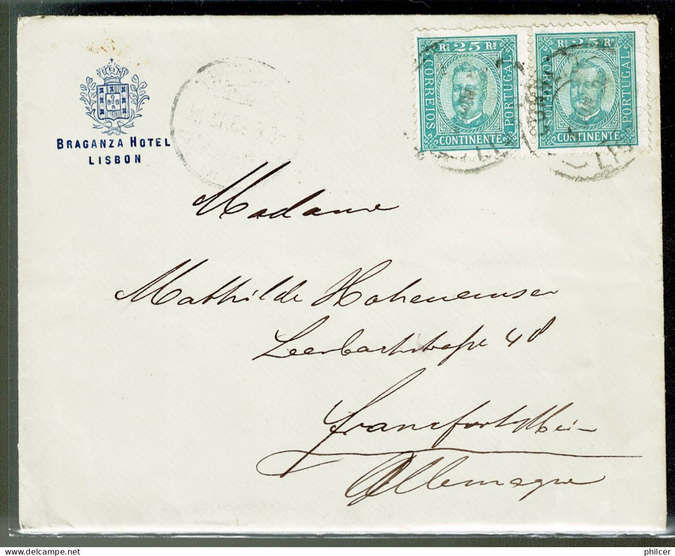 Portugal, 1892/3, # 70, Para Alemanha - Briefe U. Dokumente