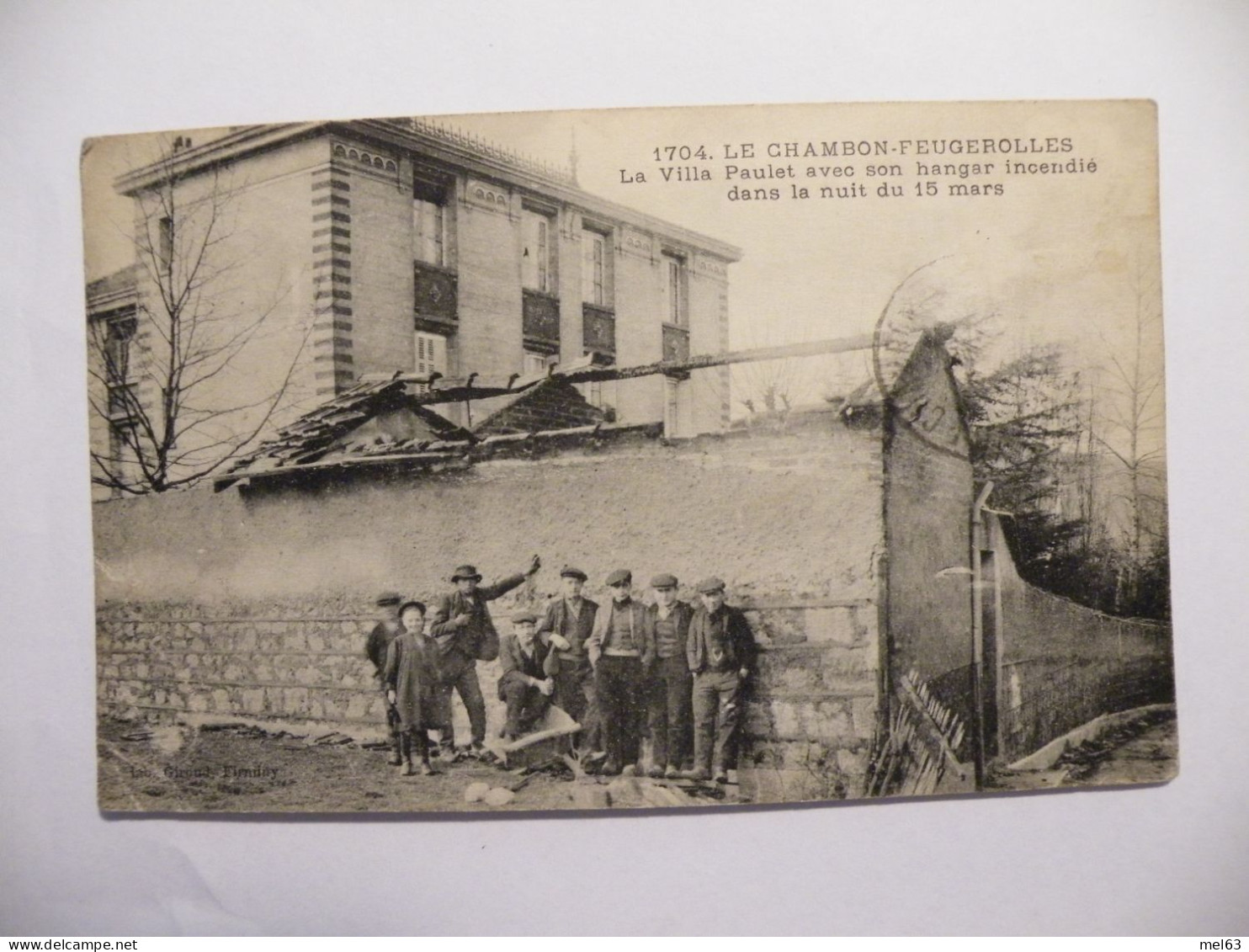 A540 . CPA. 42. LE CHAMBON-FEUGEROLLES.  (Loire) .La Villa PAULET.. Beau Plan Animé.  écrite & Voyagée 1914 - Le Chambon Feugerolles