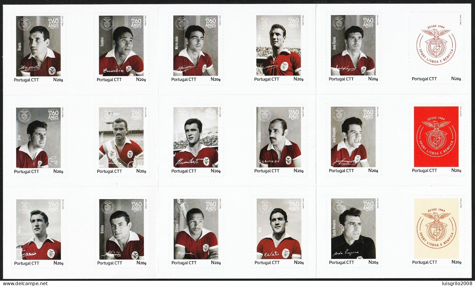 Sport Lisboa E Benfica - 60 Anos Comemoração Oficial. 2ª Série -|- Carnet With 18 Stamps - Booklets