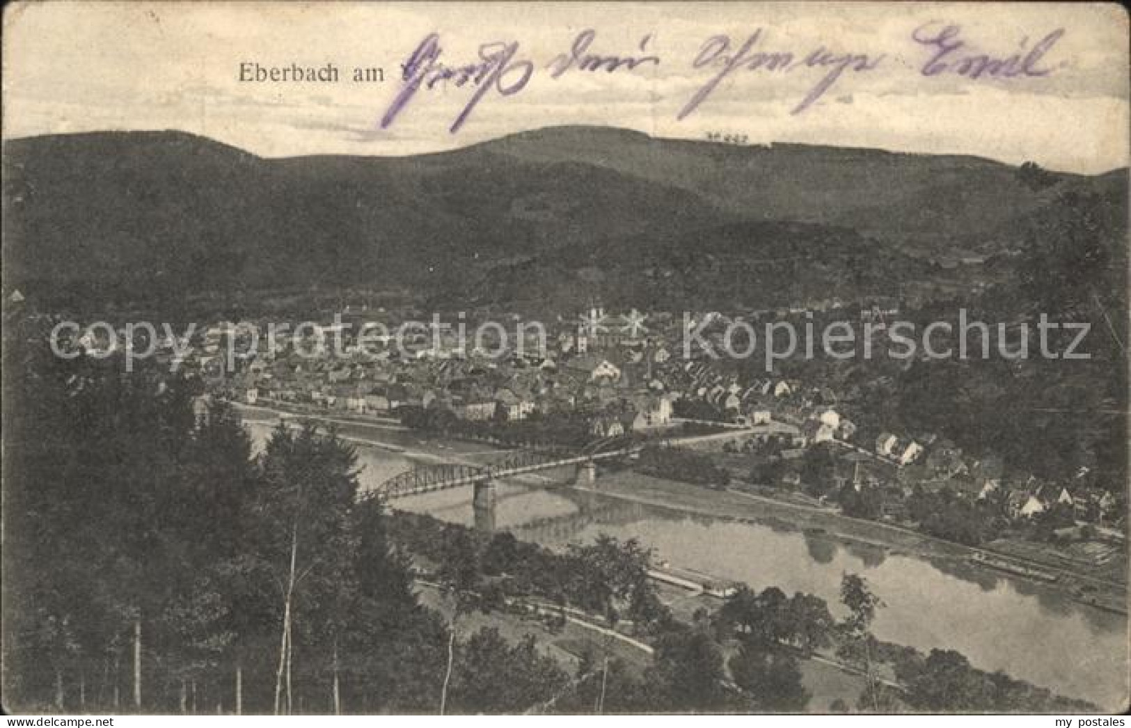 41581570 Eberbach Baden Totalansicht Mit Neckarbruecke Eberbach - Eberbach