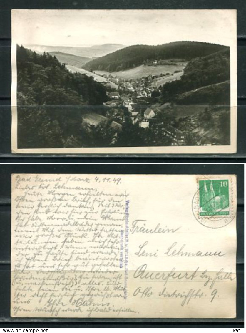 K19268)Ansichtskarte: Bad Grund, Totale, Gelaufen 1949 - Bad Grund