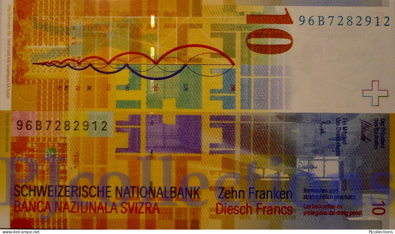 SWITZERLAND 10 FRANKEN 1996 PICK 66b UNC - Suiza