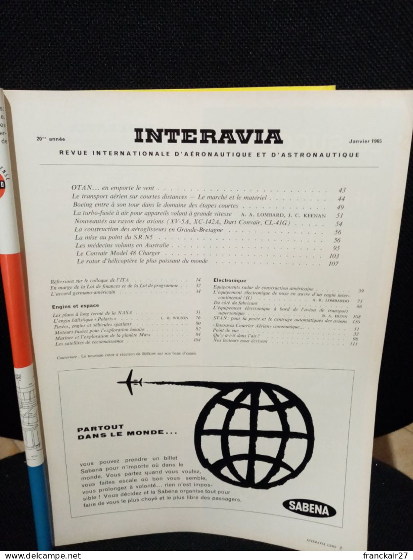 INTERAVIA 12/1965 Revue Internationale Aéronautique Astronautique Electronique - Aviation