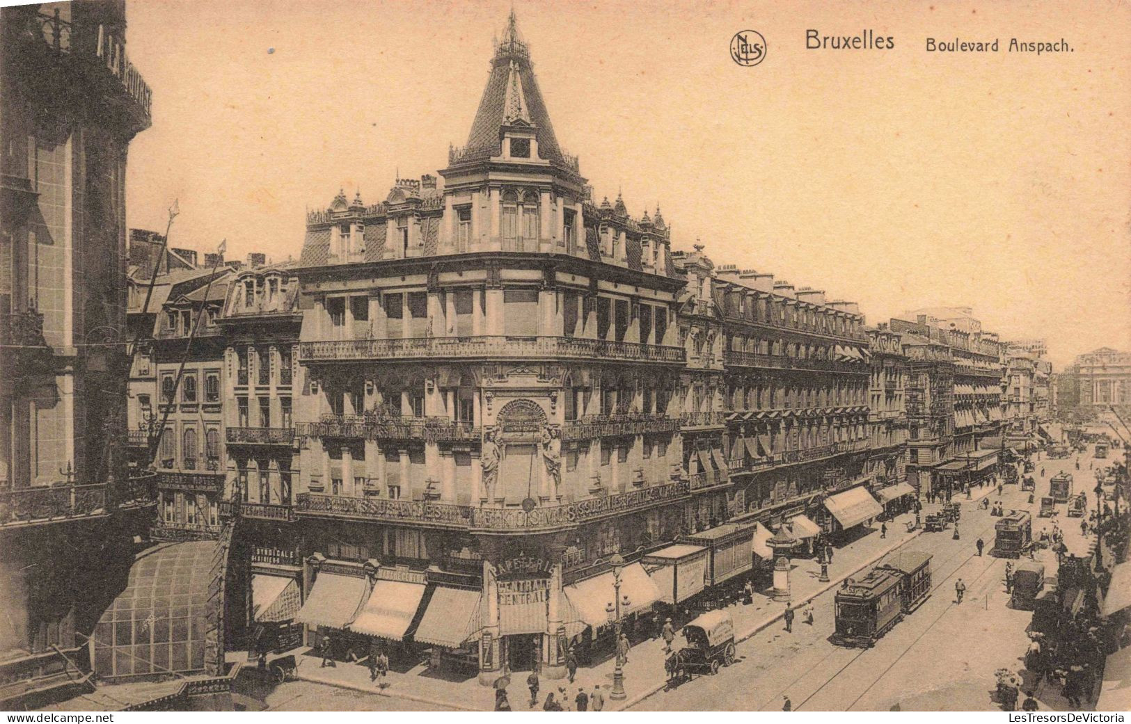 BELGIQUE - Bruxelles - Boulevard Anspach - Carte Postale Ancienne - Prachtstraßen, Boulevards