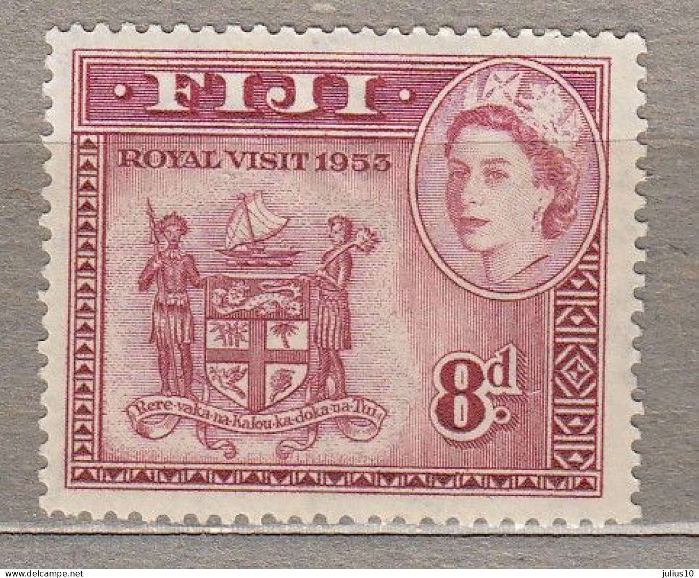 FIJI 1953 QEII Royal Visit Coat Of Arms MH(*) Mi 123 #34342 - Fiji (...-1970)