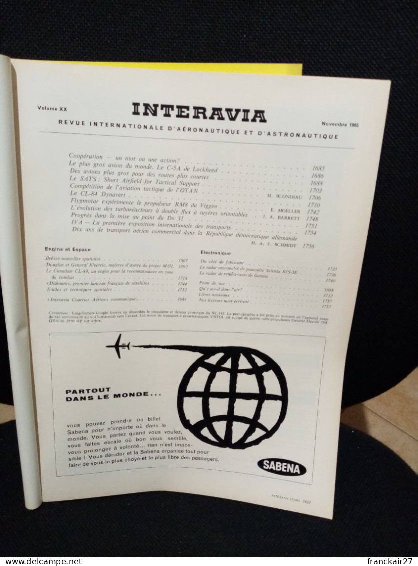 INTERAVIA 11/1965 Revue Internationale Aéronautique Astronautique Electronique - Aviazione