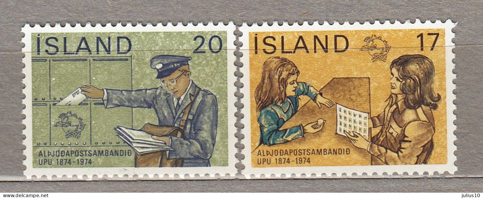 ICELAND ISLAND UPU 1974 MNH(**) Mi 498-499 #34347 - Unused Stamps