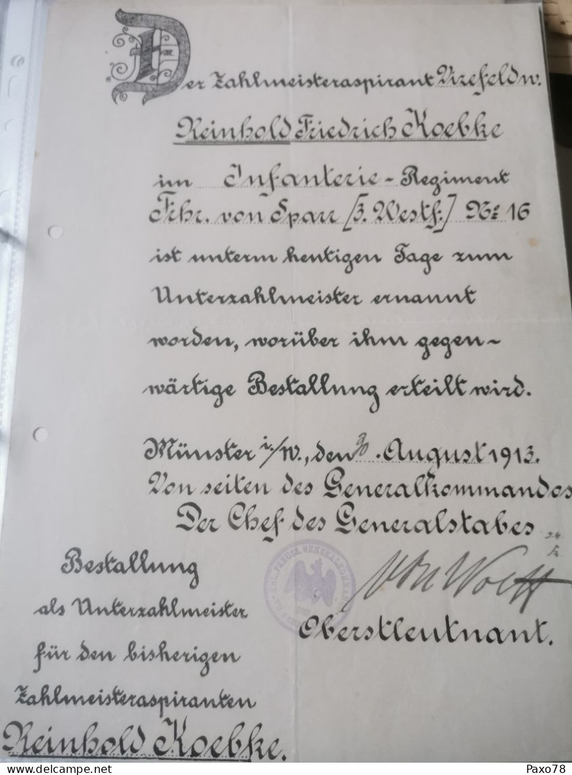 Lettre, Infanterie Régiment, Munster 1913 - Lettres & Documents
