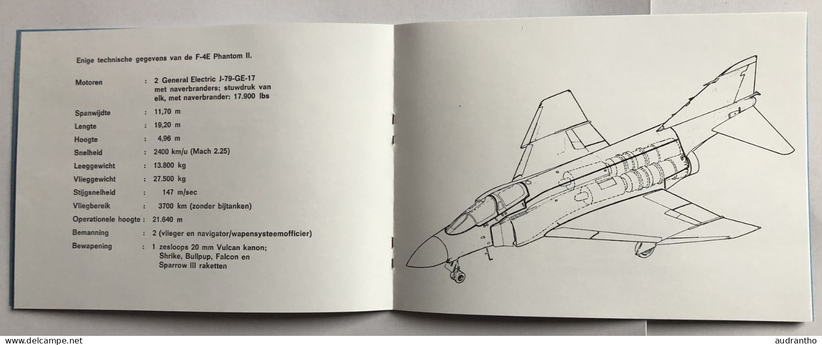 Livret De 1973 - Avion F-4E Phantom II Aviation - Armée De L'air Néerlandaise Koninklijke Luchtmacht - Aviation