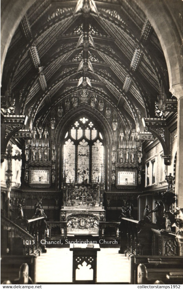 SANDRINGHAM, NORFOLK, CHURCH, ARCHITECTURE, INTERIOR, UNITED KINGDOM, POSTCARD - Norfolk