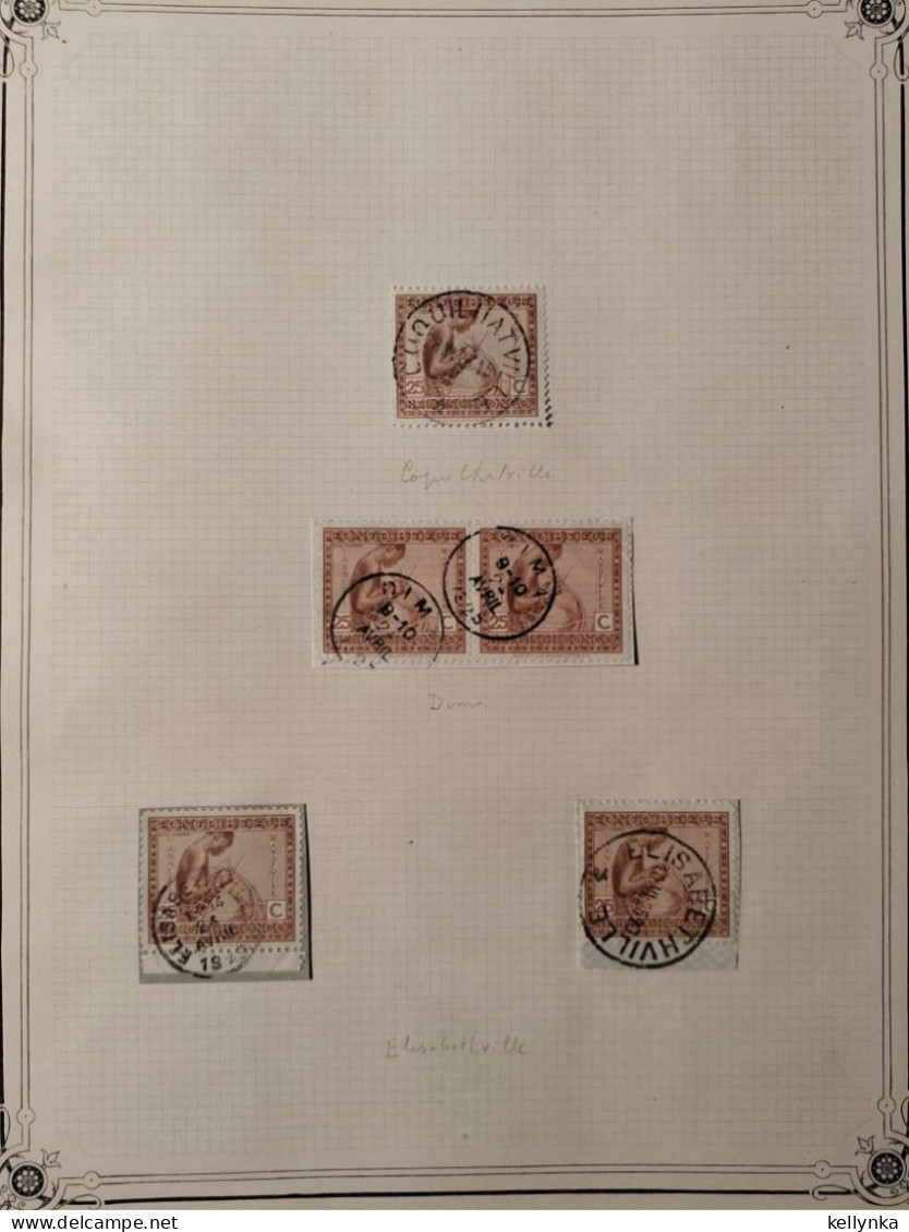 Congo Belge - 110 - Accumulation D'Oblitérations Pour Etude Sur 7 Pages - 1923 - Used Stamps