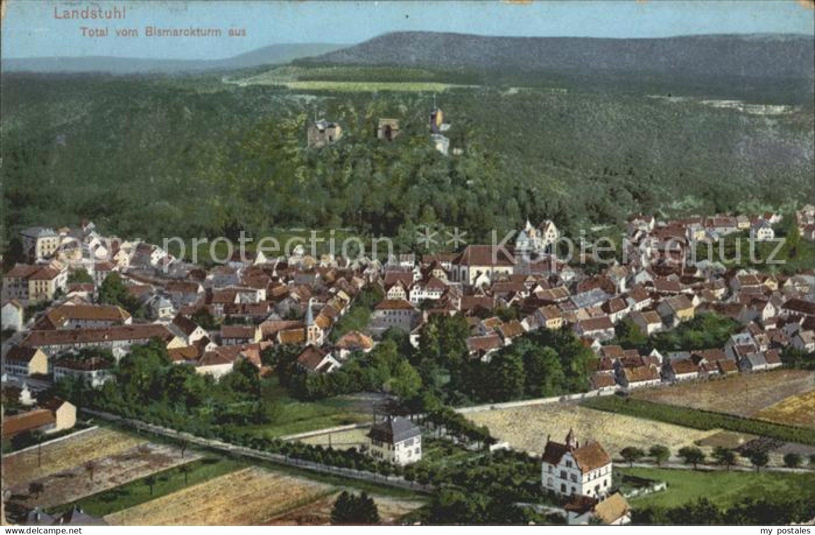 41580596 Landstuhl Totalansicht Vom Bismarckturm Aus Gesehen Burgruine Sickingen - Landstuhl