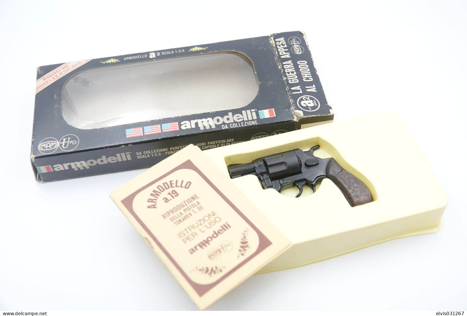 Vintage TOY GUN : .38 Smith & Wesson By Edison Giocattoli MAM Armodelli W Box - Scale: 1/2.5 - 19**s - Cap - Revolver - Armes Neutralisées