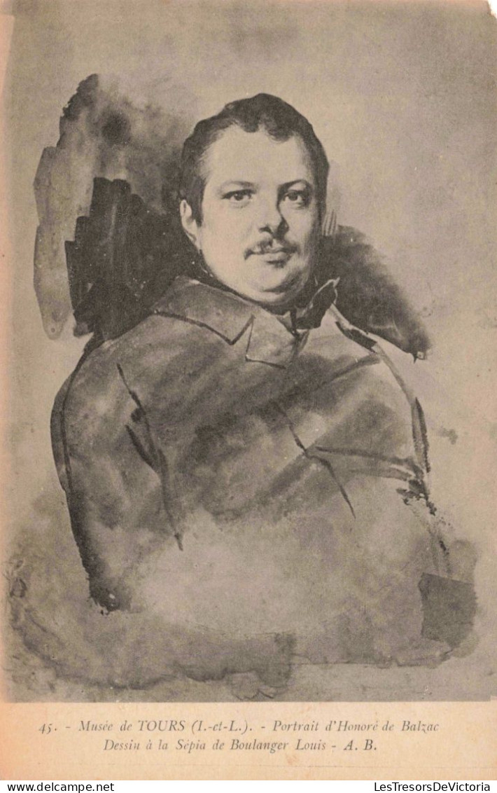 MUSEES - Musée De Tours - Portrait D'Honoré De Balzac - Dessin à La Sépia De Boulanger Louis - Carte Postale Ancienne - Museen