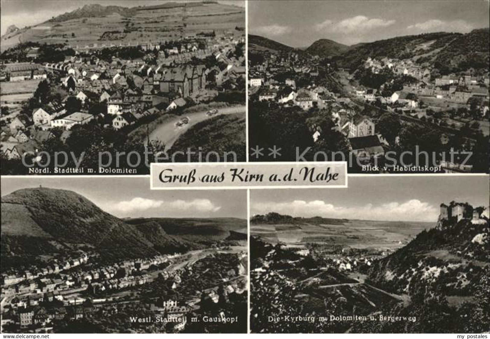 41580374 Kirn Nahe Stadtteil Mit Dolomiten Kyrburg Blick Vom Habichtskopf Gausko - Kirn