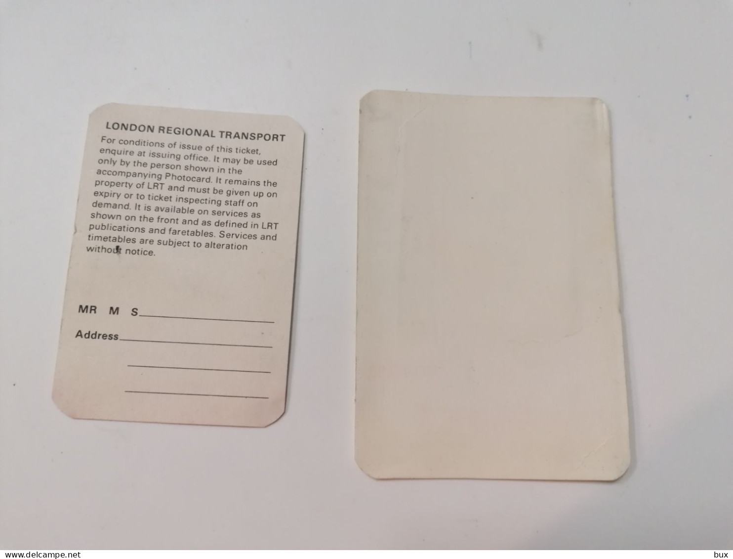 Anni 80 London Regional Transport Porta Tessera Con Ticket Billet Bus Pullman Metro Treno Vedi Foto - Europe