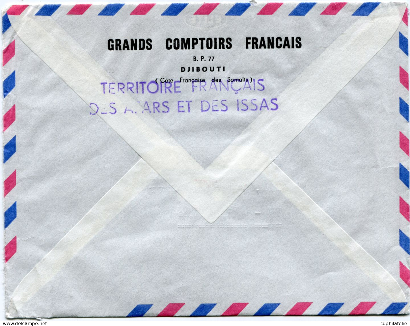 AFARS ET ISSAS LETTRE PAR AVION AVEC AFFRANCHISSEMENT TIMBRE DES SOMALIS DEPART DJIBOUTI 14-12-1967 TER FRs AFARS ISSAS - Covers & Documents