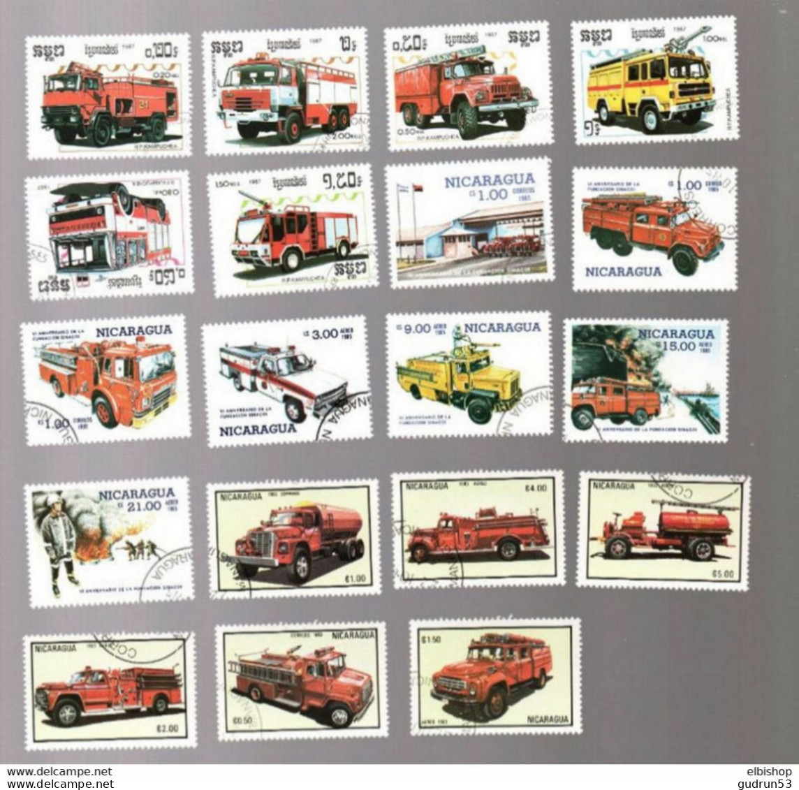 247] Lot 3 Gebrauchte Sätze - Feuerwehr Fire Pompiers Bomberos -  Feuerwehrautos - Sapeurs-Pompiers