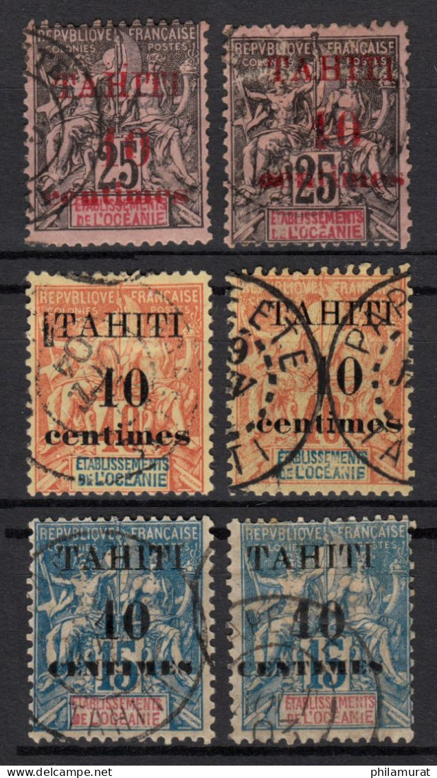 TAHITI N°31/33 Oblitérés, Pour Variétés De Surcharge COTE +80€ - B/TB - Gebruikt