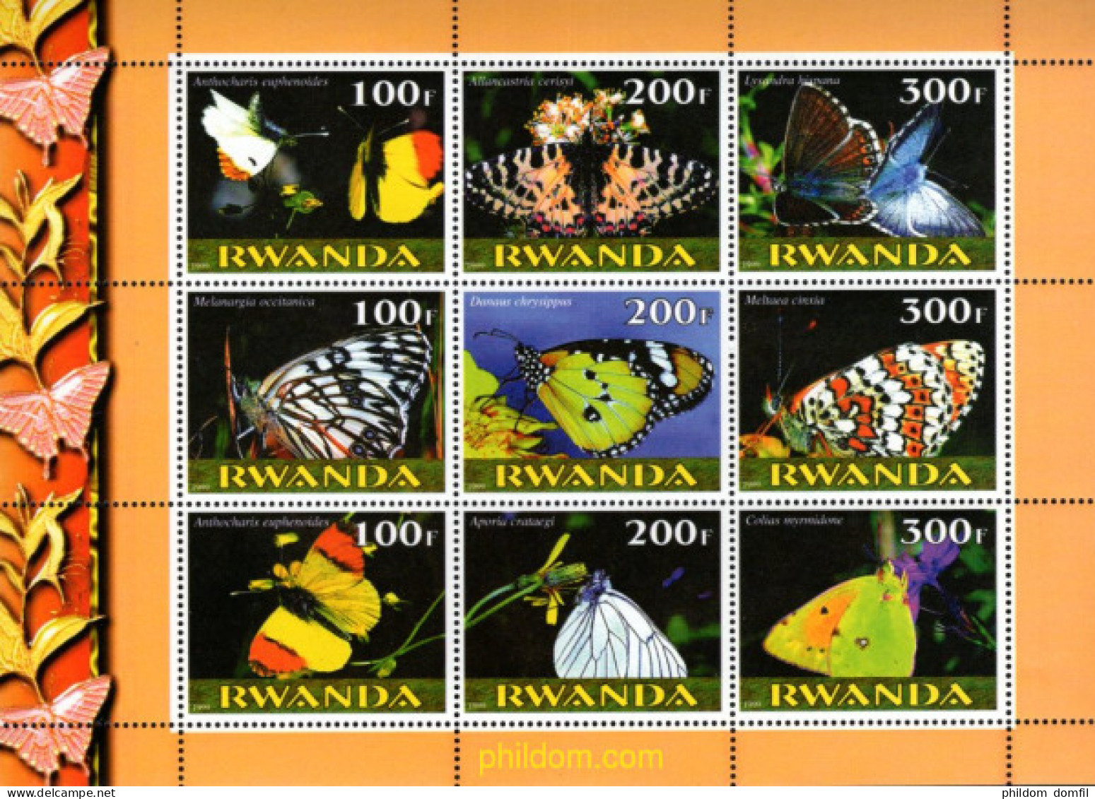 720776 MNH RUANDA 1999 MARIPOSAS - Ungebraucht