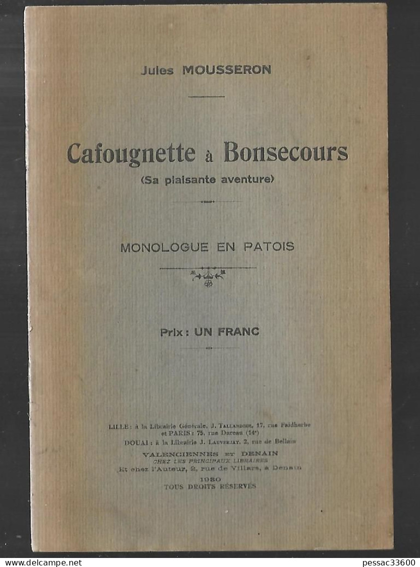 Cafougnette à Bonsecours Jules Mousseron BR BE Imprimerie Plouvier Et Fils Carvin 1930 « Sa Plaisante Aventure) - Picardie - Nord-Pas-de-Calais