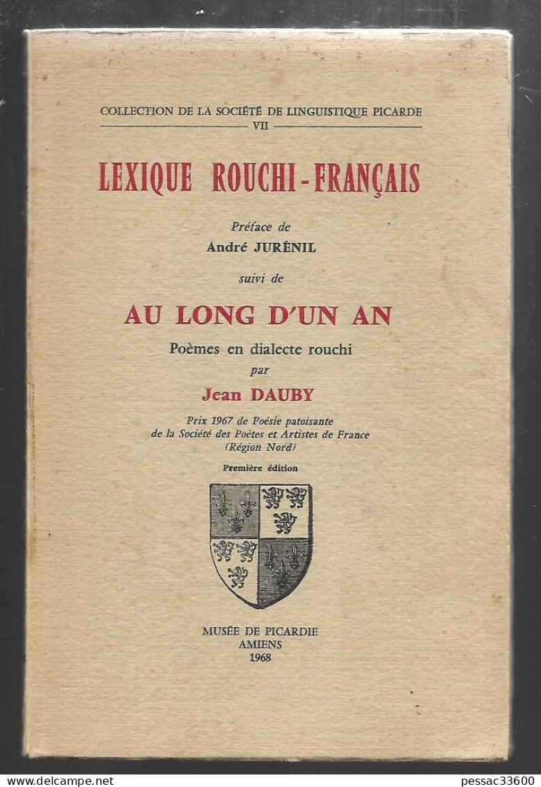 Lexique Rouchi-Français 1968  Nord 1ère édition  Jean Dauby - Picardie - Nord-Pas-de-Calais