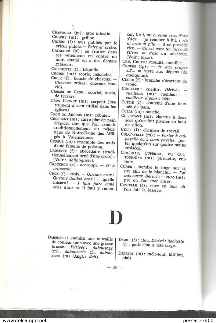 Lexique Rouchi-Français 1968  Nord 1ère édition  Jean Dauby - Picardie - Nord-Pas-de-Calais