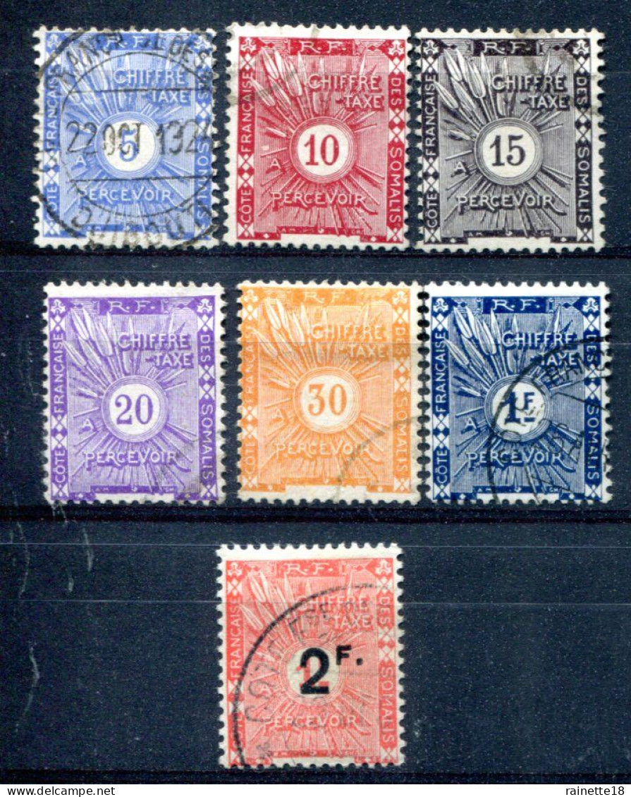 Côte Des Somalis     Taxes 1/5-8-9 Oblitérés - Used Stamps