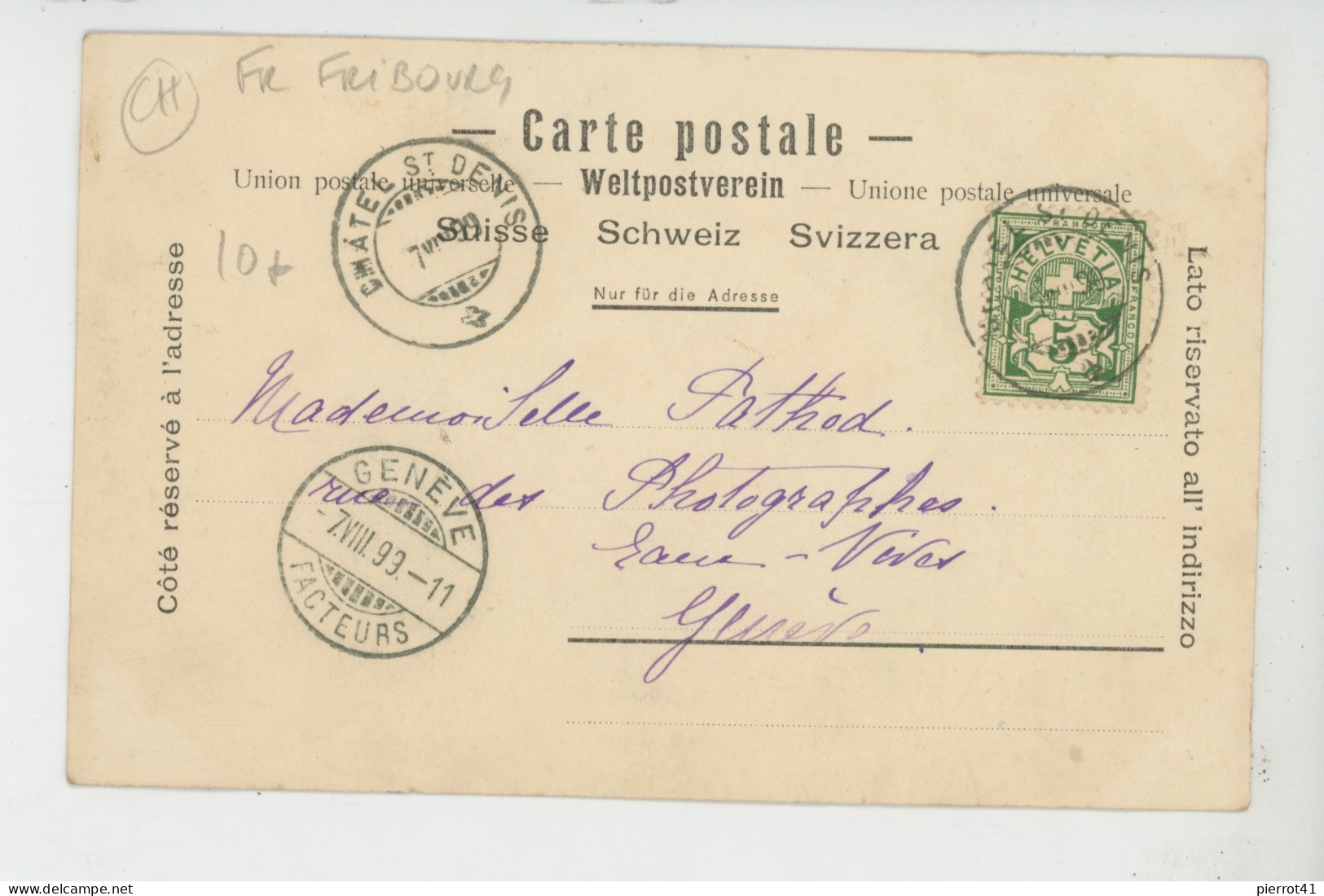 SUISSE - FRIBOURG - Souvenir De CHATEL SAINT DENIS (1899) - Châtel-Saint-Denis