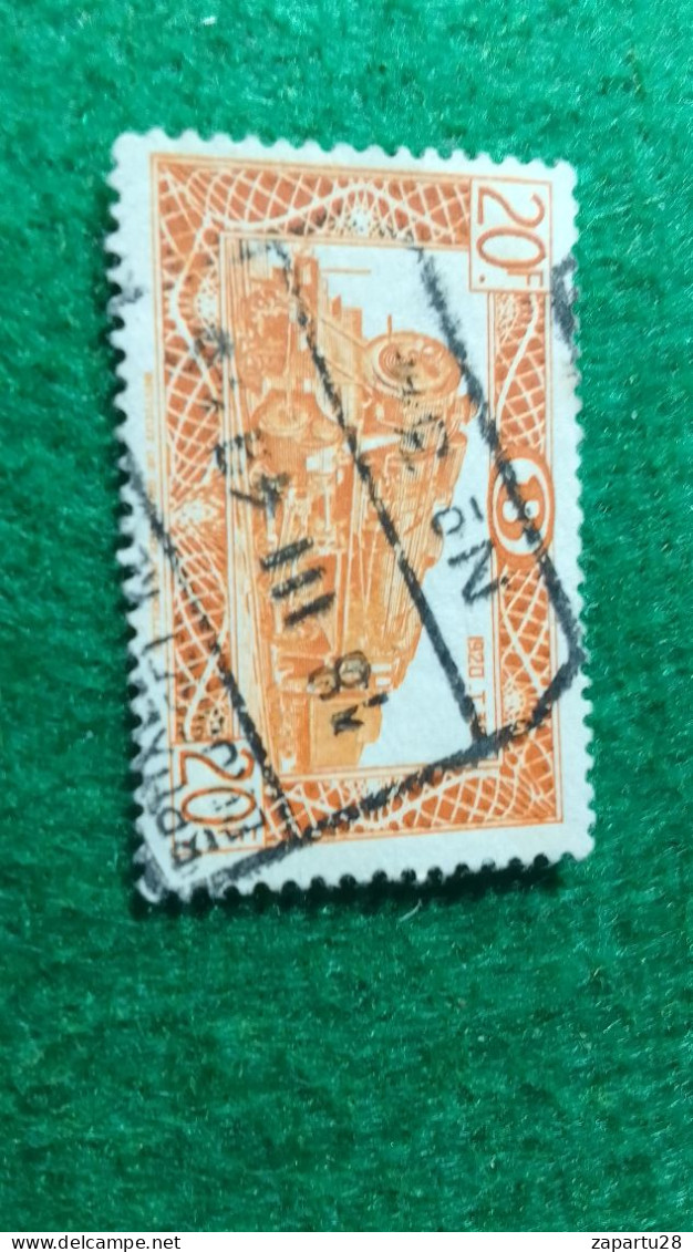 BELÇİKA-   DEMİRYOLU PAKET  POSTASI --1952-87-   20 FR.   DAMGALI - Used