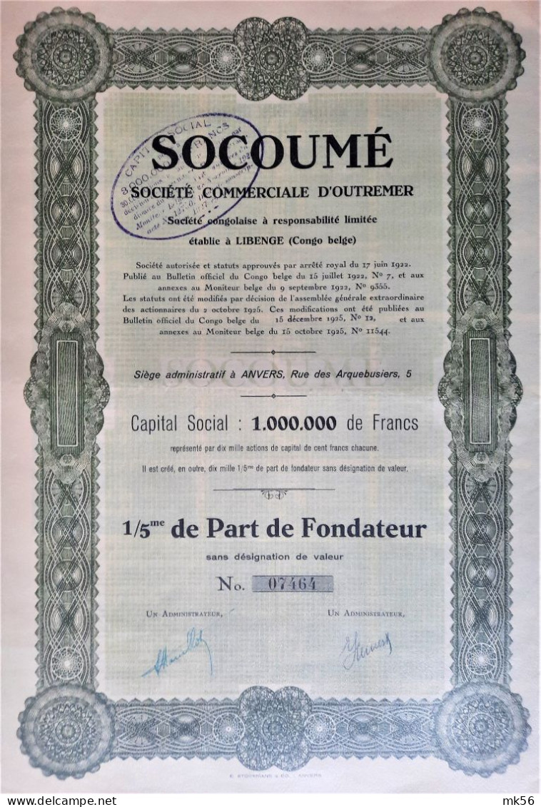 Société Commerciale D'outremer - Congo Belge - Libenge -1925 - Afrique