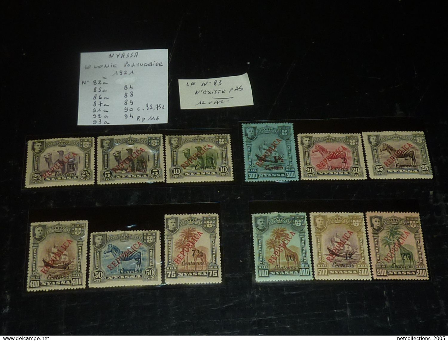 NYASSA COLONIE PORTUGAISE - 1921 N°82a, 84, 85a, 86a, 87a, 88, 89, 90, 91a, 92a, 93a, 94 - NEUF AVEC CHARNIERE (CV) - Nyassaland