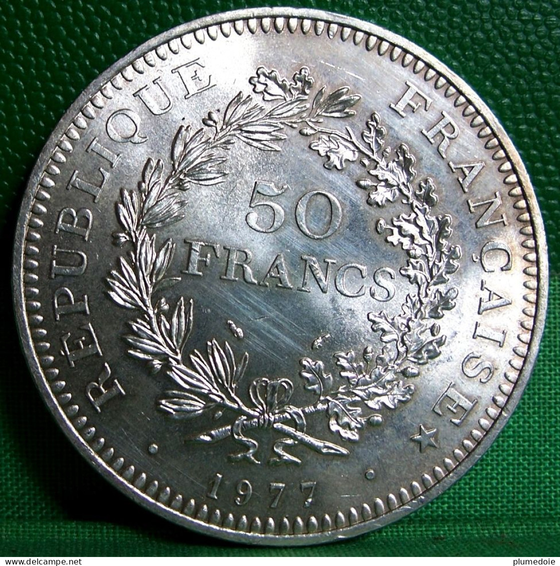 MONNAIE ARGENT . 50 FRANCS 1977  HERCULE . FRANCE SILVER COIN .  SUP - 50 Francs