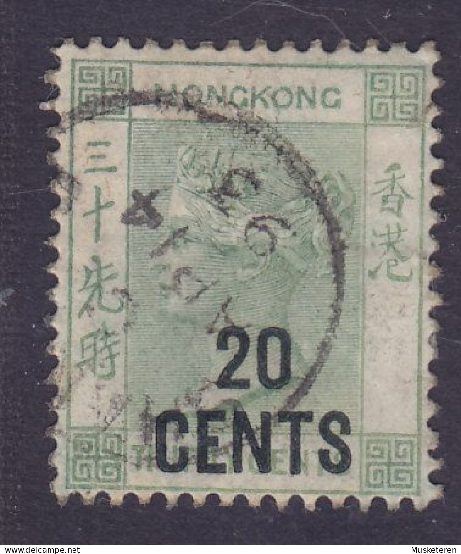 Hong Kong 1891 Mi. 48Ib, 20c. / 30c. Victoria SHANGHAI 1893 Cancel, Cote 170€ (2 Scans) - Usati