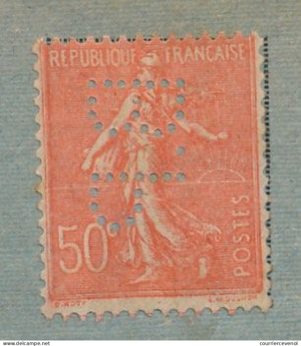 FRANCE - Env. Réponse BANQUE PRIVÉE Marseille Affr 50c Semeuse Lignée Perforé B.P - Non Utilisée - Storia Postale