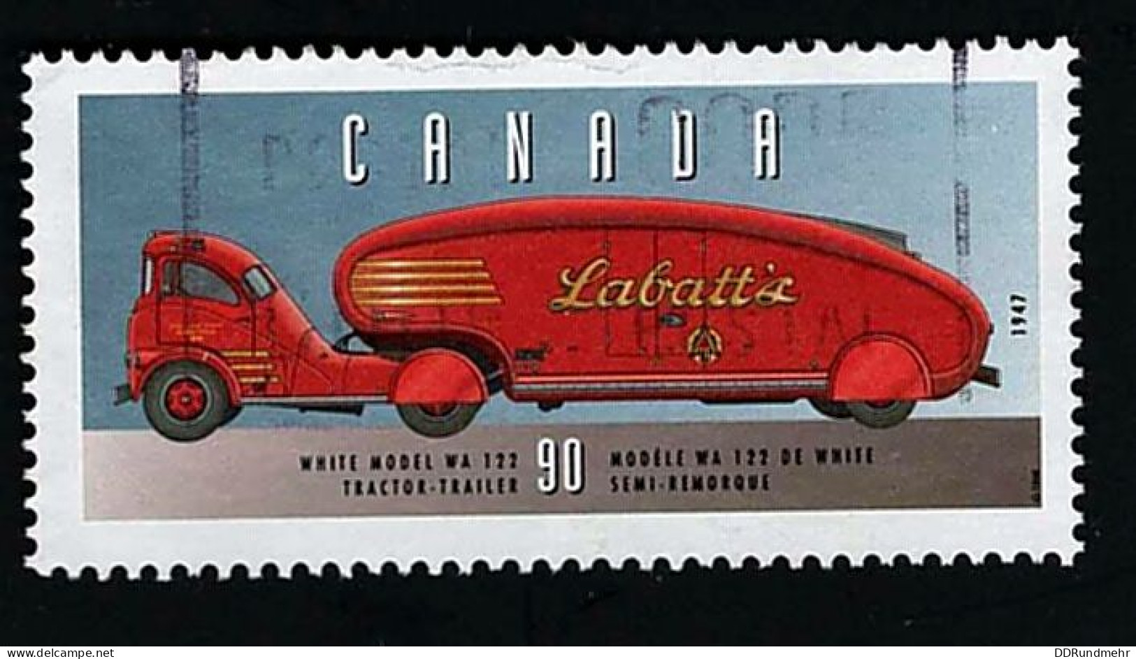 1996 Tractor Trailer  Michel CA 1552 Stamp Number CA 1605m Used - Oblitérés