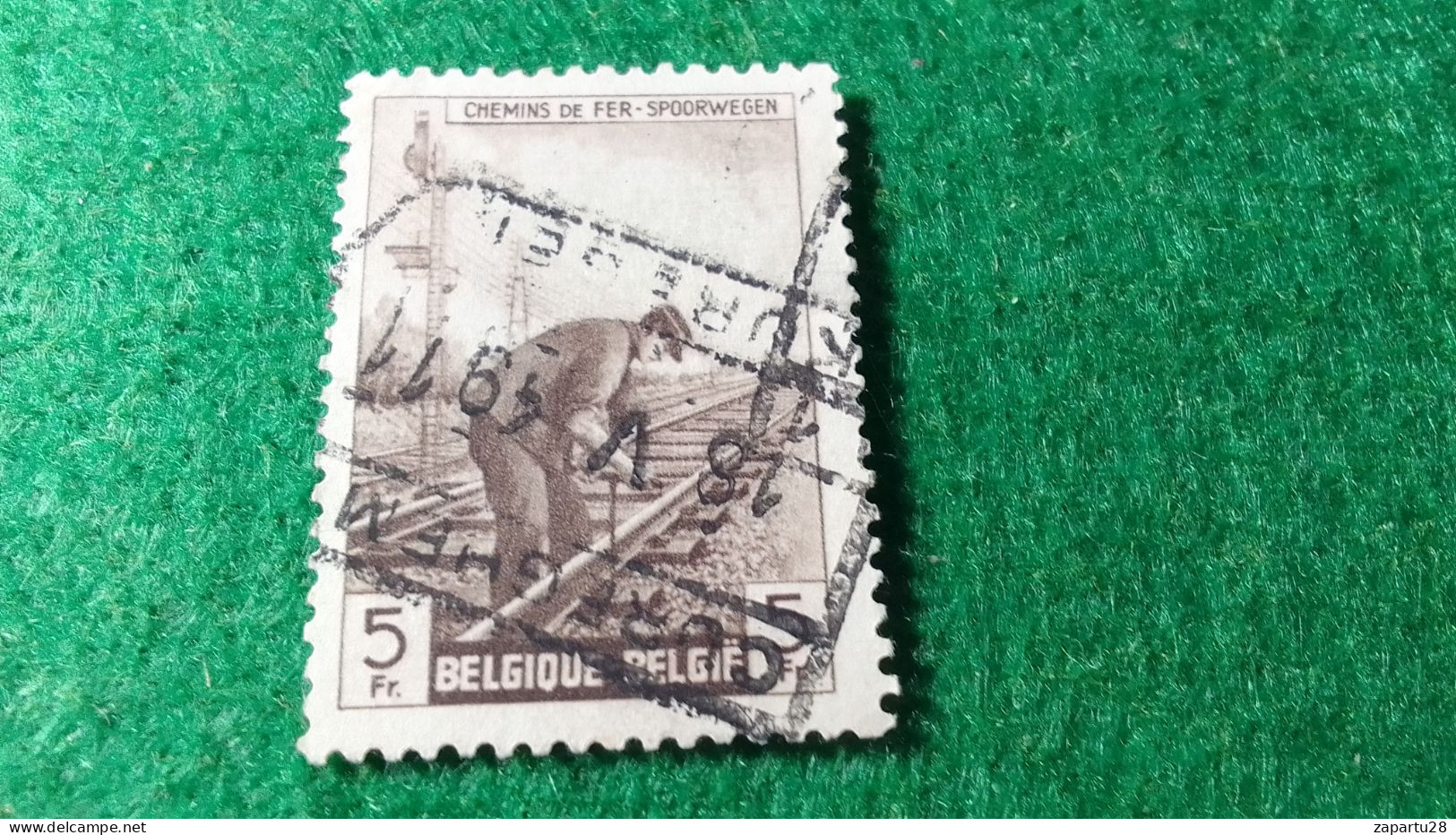 BELÇİKA-   DEMİRYOLU PAKET  POSTASI --1952-87-  5 FR.   DAMGALI - Afgestempeld