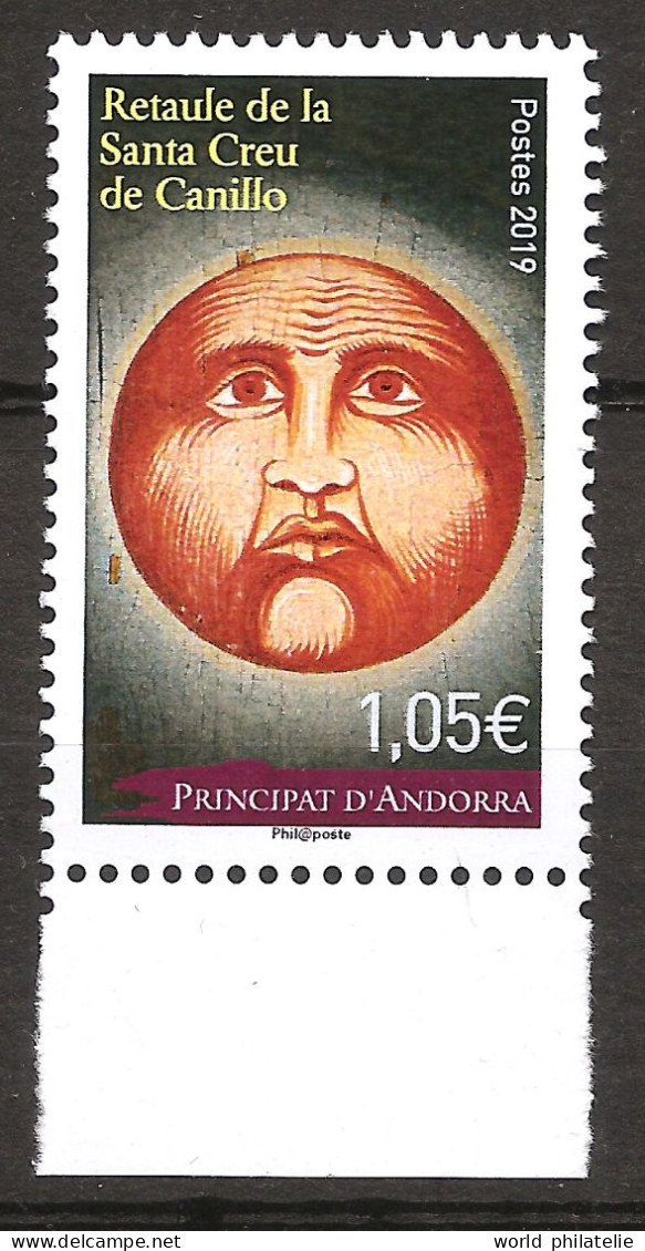Andorre Français 2019 N° 838 ** Religion, Catholique, Art, Noël, Canillo, Soleil, Retable Baroque Eglise Santa Creu Lune - Unused Stamps
