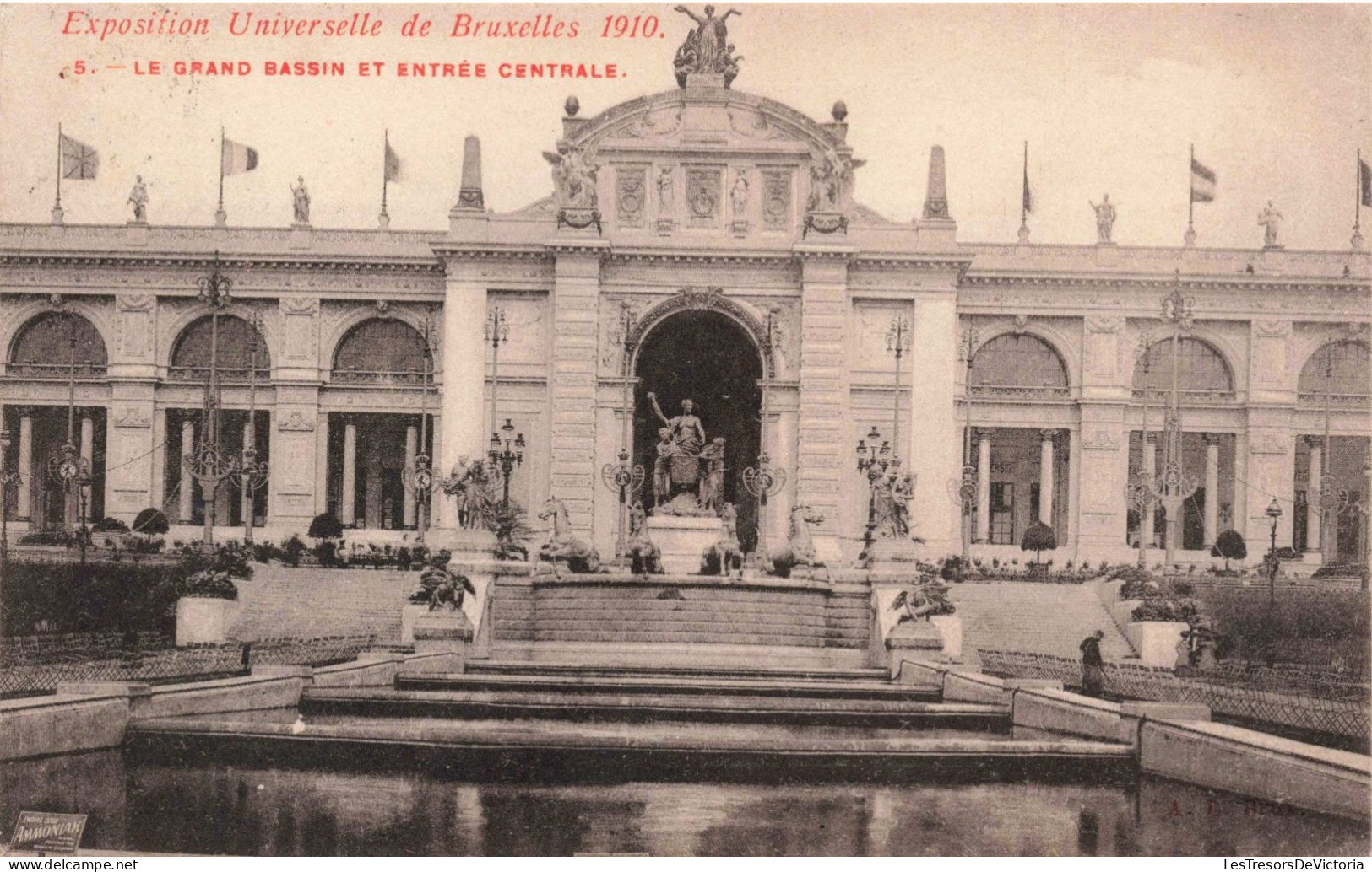 BELGIQUE - Bruxelles - Exposition Universelle De Bruxelles 1910 - Le Grand Bassin Et Entrée.. - Carte Postale Ancienne - Expositions Universelles