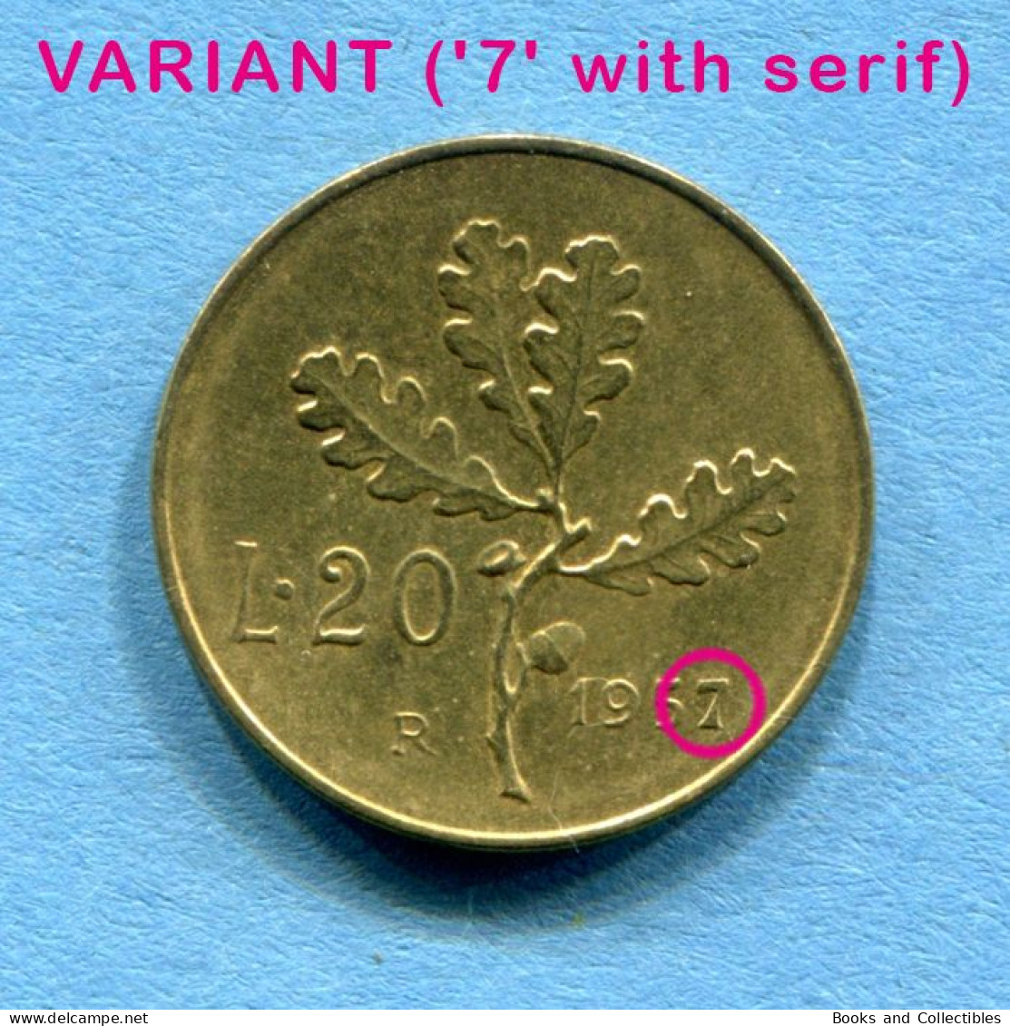 ITALIA - 20 Lire 1957 - VARIANTE ('7' Con Grazie) - KM# 97.1 * Rif. 0020 - 20 Lire