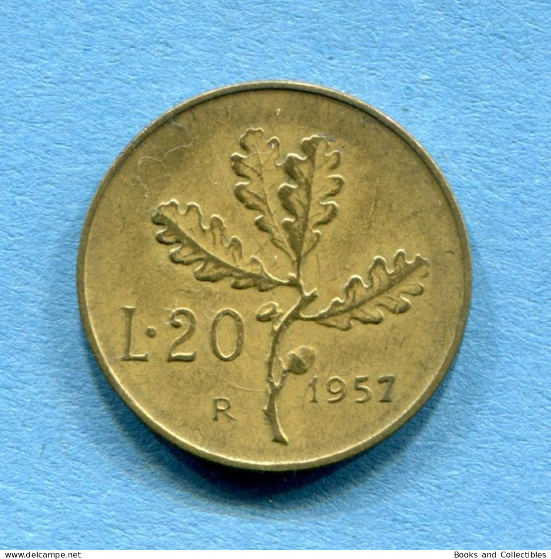ITALIA - 20 Lire 1957 - VARIANTE ('7' Con Grazie) - Diam: 21,25 Mm, KM# 97.1 * Rif. 0033 - 20 Lire