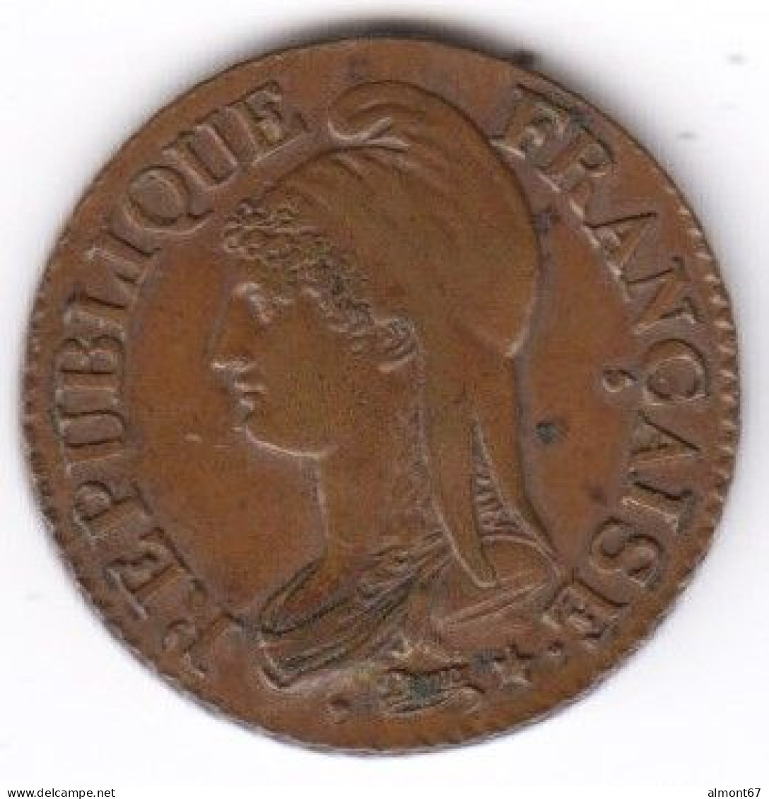 DUPRE - 5 Centimes  An 7 A - Variété 7/5 Et A/R - 5 Centimes