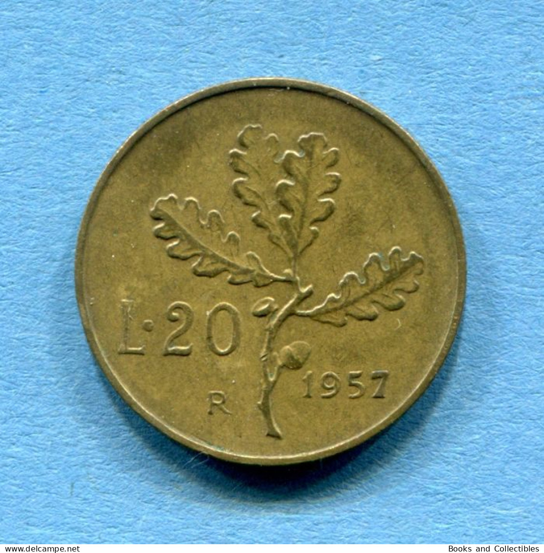 ITALIA - 20 Lire 1957 - VARIANTE ('7' Con Grazie) - Diam: 21,25 Mm, KM# 97.1 * Rif. 0049 - 20 Lire