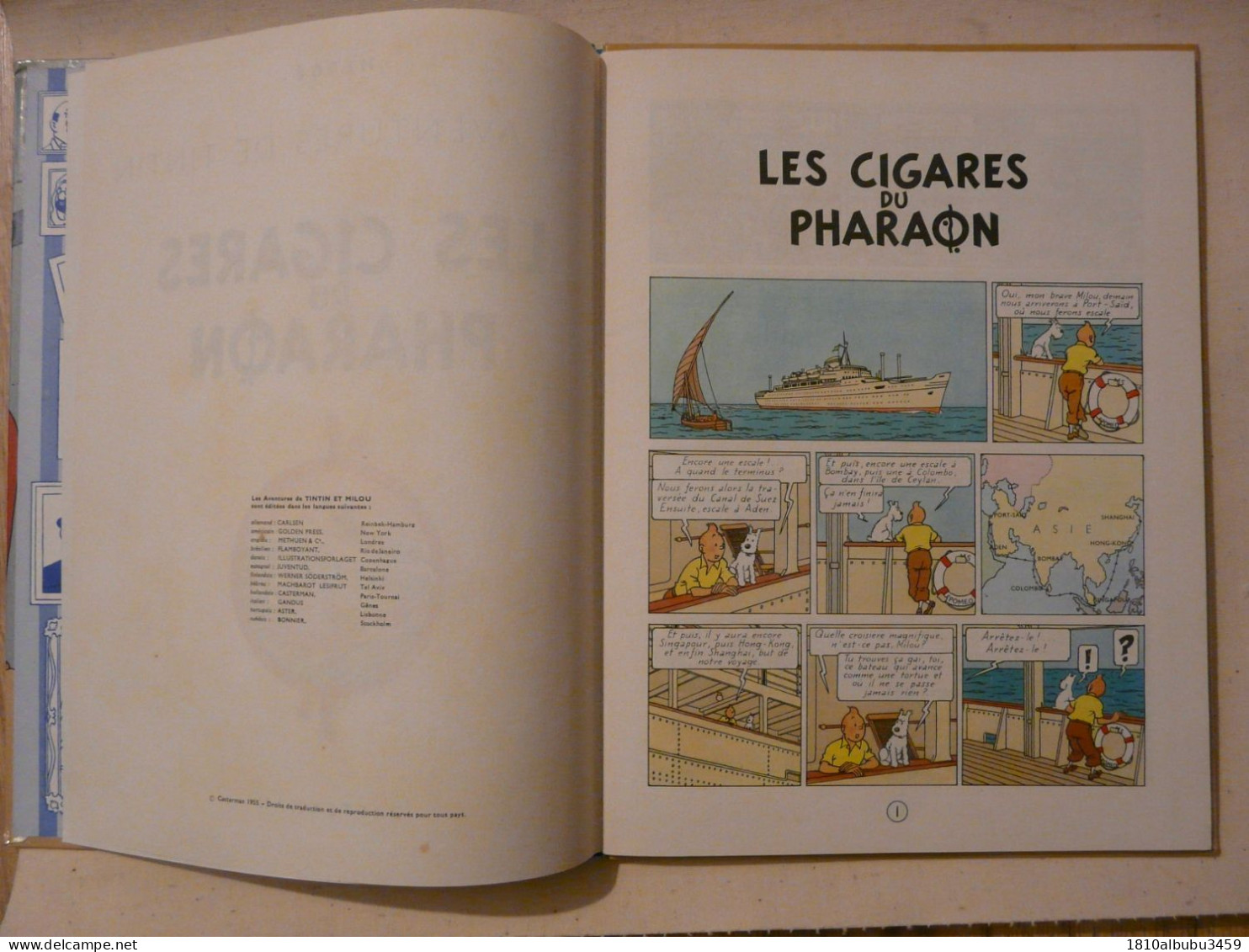 LES AVENTURES DE TINTIN - LES CIGARES DU PHARAON Par HERGE 1966 - Hergé