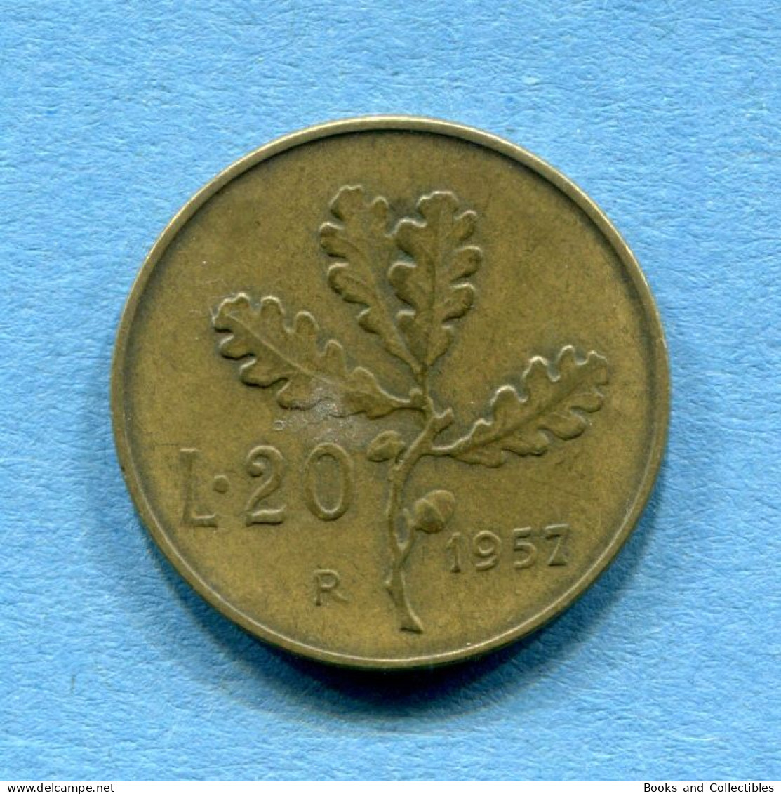 ITALIA - 20 Lire 1957 - VARIANTE ('7' Con Grazie) - Diam: 21,25 Mm, KM# 97.1 * Rif. 0088 - 20 Lire